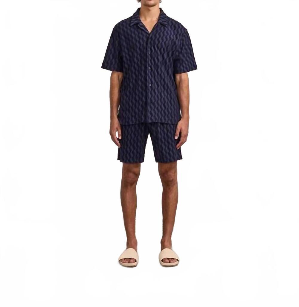 NEW FRESCOBAL CARIOCA men's augusto terry shorts in midnight blue